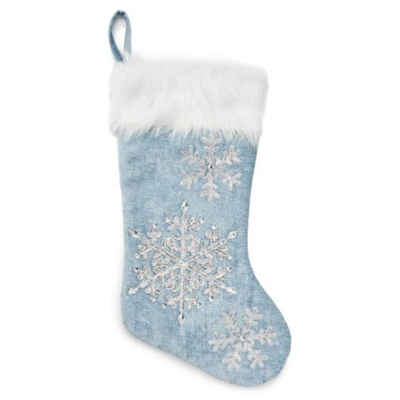 Other - Blue Sequin Snowflake Stocking